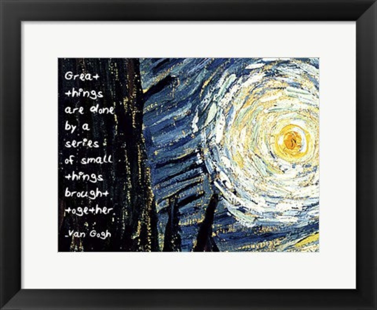 Framed Art Great Things - Van Gogh Quote 1 Wall Decor 18x24 Artwork